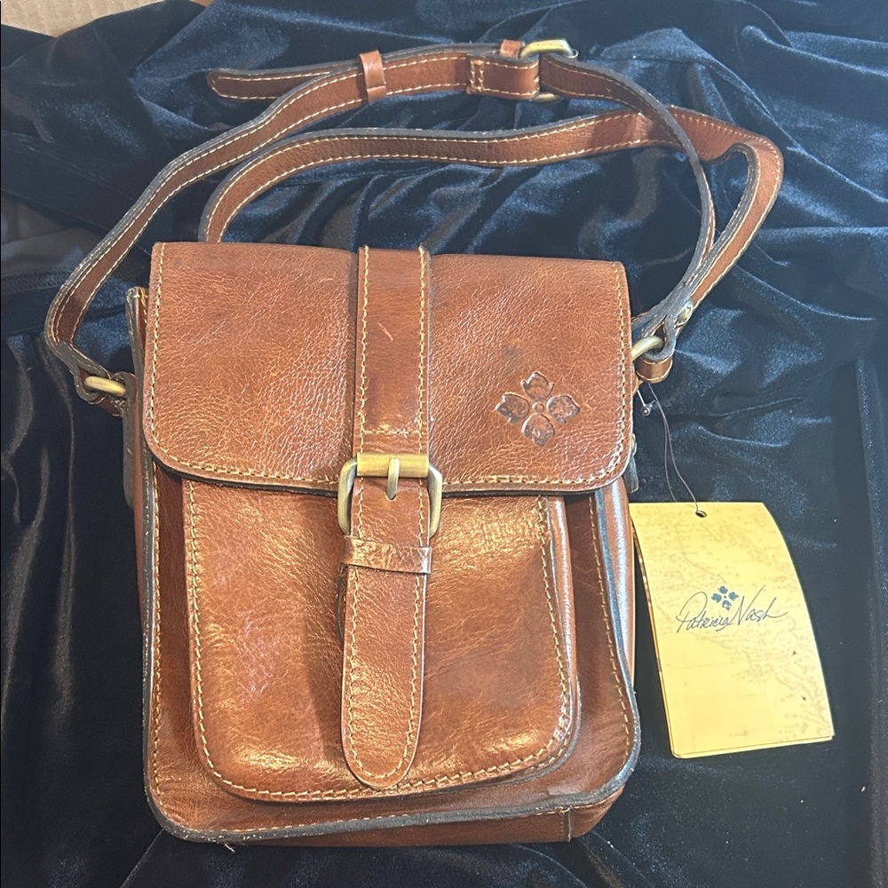 PATRICIA NASH  Cascina cognac  Leather Crossbody Bag NWT